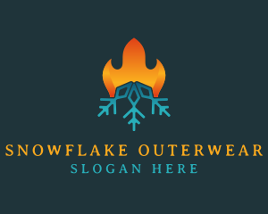 Fire Snowflake Cooling logo design