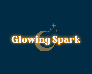 Sparkle Moon Glowing logo design