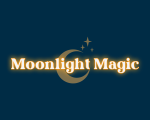 Sparkle Moon Glowing logo design