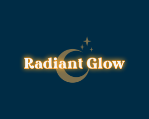 Glow - Sparkle Moon Glowing logo design