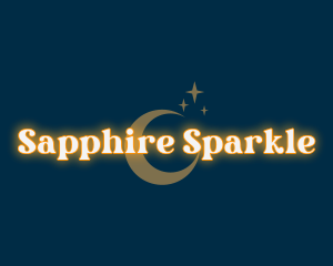 Sparkle Moon Glowing logo design