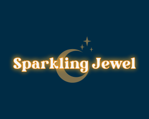 Sparkle Moon Glowing logo design