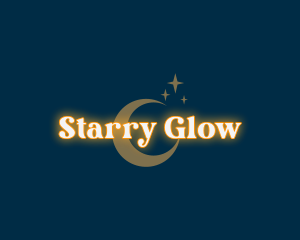 Sparkle Moon Glowing logo design