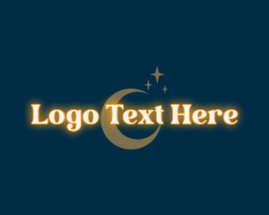 Glow - Sparkle Moon Glowing Wordmark logo design
