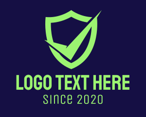 Shield - Green Security Check logo design