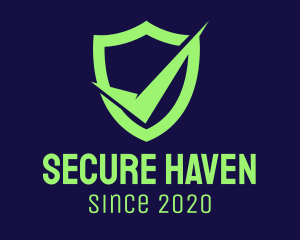 Protected - Green Security Check logo design