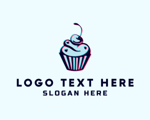 Muffin - Cherry Cupcake Pastry logo design