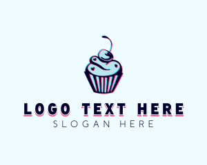 Cherry Cupcake Pastry Logo