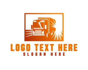 Semi - Delivery Truck Vehicle logo design