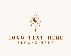 Crescent - Mystical Boho Eye logo design