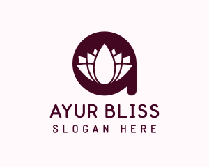 Ayurveda - Lotus Letter A logo design