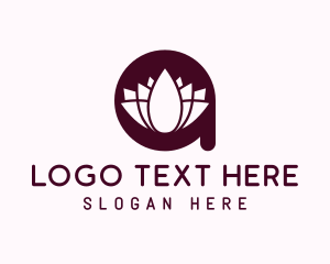 Yoga - Lotus Letter A logo design
