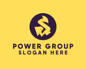 Power Cable - Yellow Electric Letter S logo design