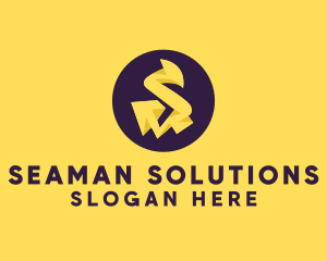 Yellow Electric Letter S logo design