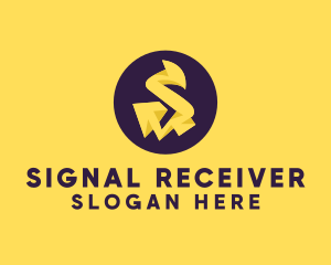 Yellow Electric Letter S logo design