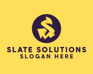 Yellow Electric Letter S logo design