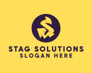 Yellow Electric Letter S logo design