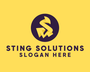 Yellow Electric Letter S logo design