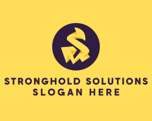 Yellow Electric Letter S logo design