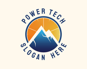 Trek - Mountain Gauge Sun logo design