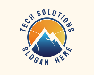 Renewable Energy - Mountain Gauge Sun logo design