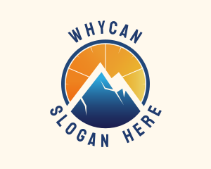 Trek - Mountain Gauge Sun logo design