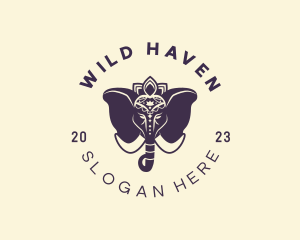 Hindu Wild Elephant logo design