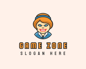 Woman Lady Gamer logo design