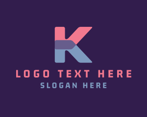 Colorful - Cyber Tech Letter K logo design
