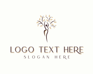 Yoga - Wellness Tree Woman logo design