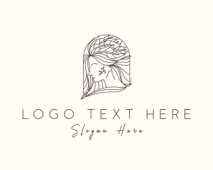 Face - Forest Woman Face logo design