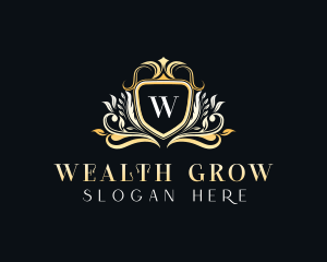 Luxury Floral Crest logo design