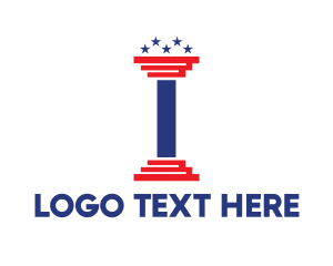 American - USA Fitness Pillar logo design