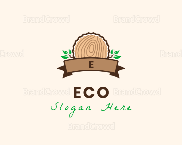 Wood Stump Nature Logo