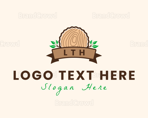 Wood Stump Nature Logo