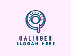 Donut - Anaglyph Donut Sprinkle logo design