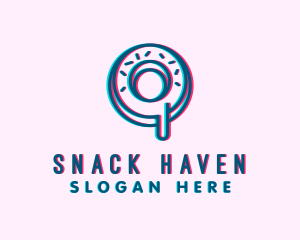 Anaglyph Donut Sprinkle logo design