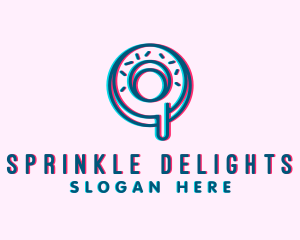 Sprinkle - Anaglyph Donut Sprinkle logo design