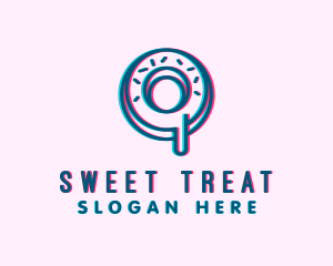 Donut - Anaglyph Donut Sprinkle logo design