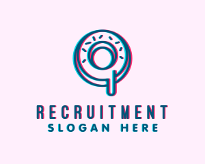 Pastry - Anaglyph Donut Sprinkle logo design