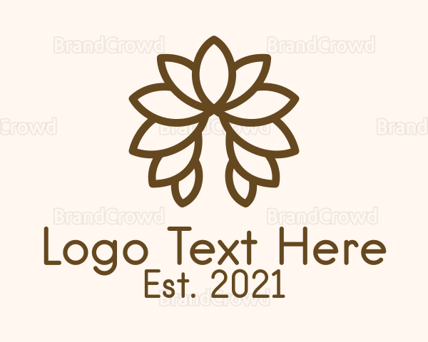 Brown Symmetrical Leaf Logo