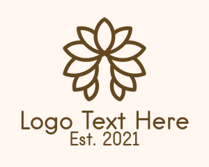 Farm - Brown Symmetrical Leaf logo design