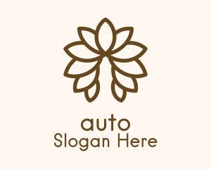 Brown Symmetrical Leaf Logo