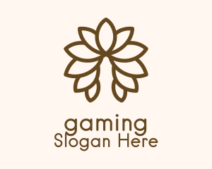 Brown Symmetrical Leaf Logo