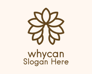 Brown Symmetrical Leaf Logo
