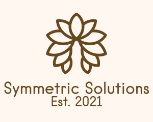 Symmetric - Brown Symmetrical Leaf logo design