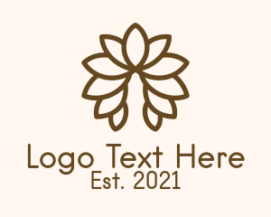 Symmetrical - Brown Symmetrical Leaf logo design