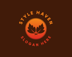 Seasonal Autumn Leaf Logo