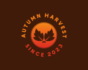 Seasonal Autumn Leaf logo design