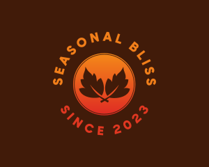 Season - Seasonal Autumn Leaf logo design
